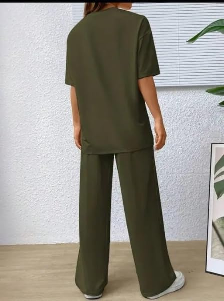 Image of My Swag Women's New York Graphic Loungewear Set, Cotton Short Sleeve T-Shirt and Pants