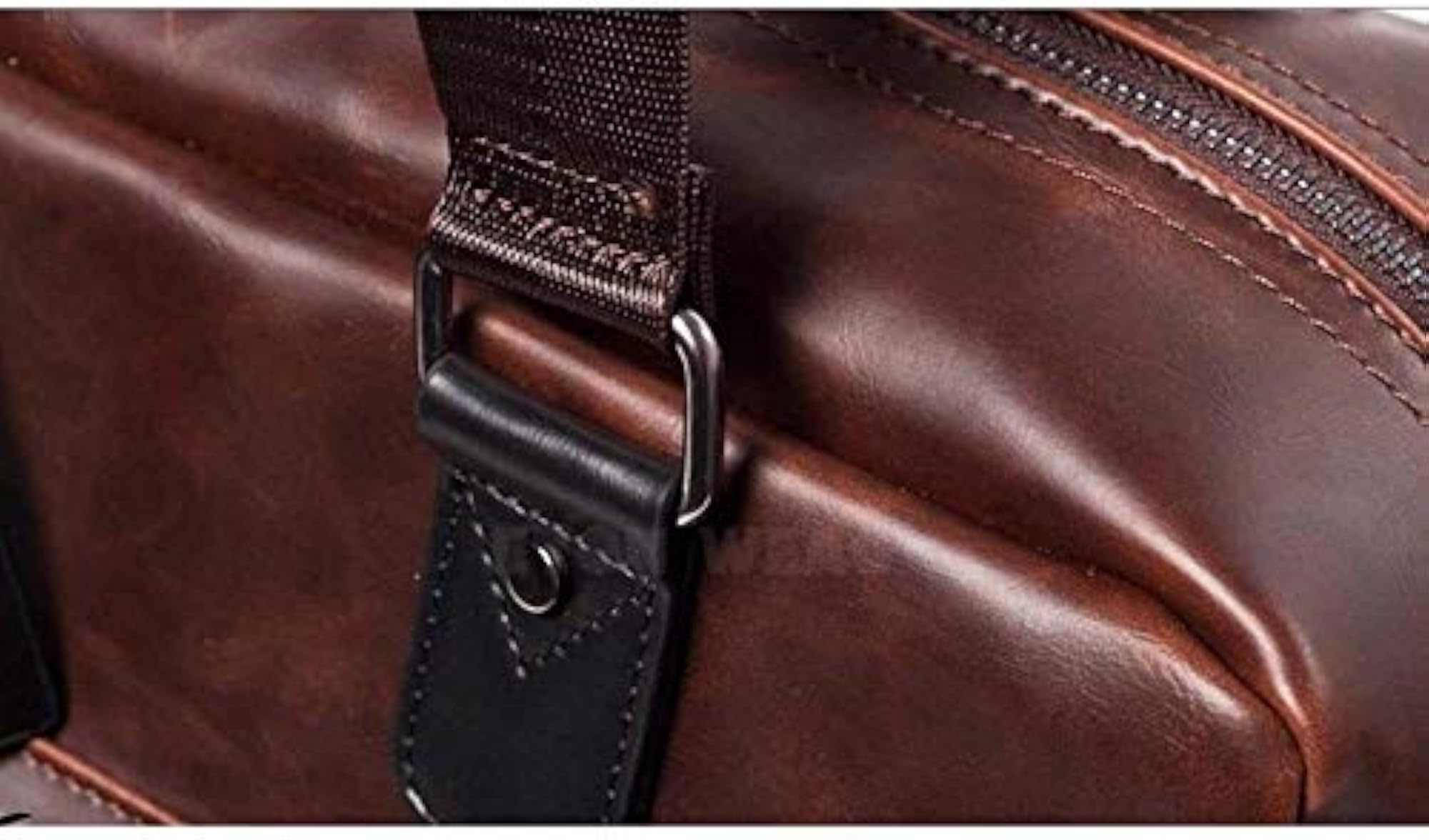 Leather Large Pocket Briefcase, Retro Men's Bag