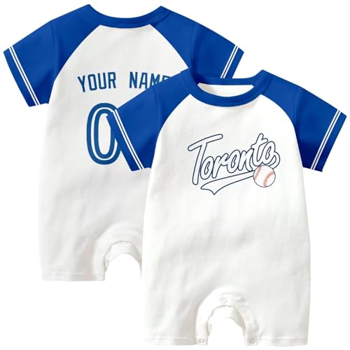 Image of KREDE Baby Clothes Unisex Bodysuit White Custom Name Number for Baby Boys
