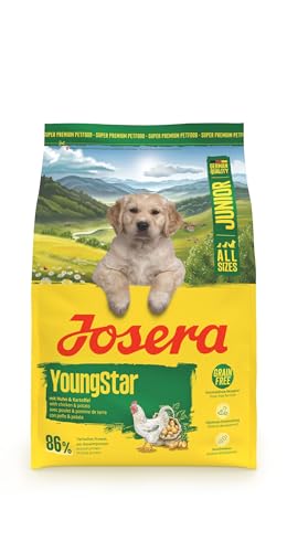 JOSERA Junior YoungStar Huhn & Kartoffel (1 x 3 kg) | Premium Trockenfutter für wachsende Hunde | Welpenfutter für mittlere & große Rassen zur optimalen Versorgung | getreidefrei | 1er Pack