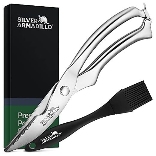 Heavy Duty Stainless Steel Poultry Shears For Bone, Chicken, Meat, Fish, Seafood, Vegetables. Premium Spring Loaded Food Scissors. All metal Kitchen Shears.
