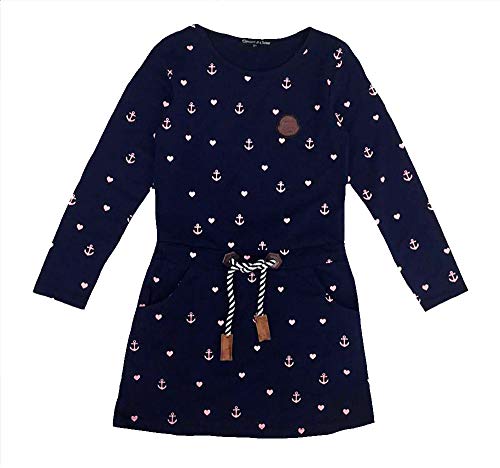 Preisvergleich Produktbild SQUARED & CUBED Langarm Kleid Herz Anker Baumwolle Blau (128)