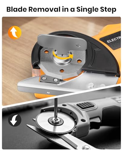 Cordless Electric Scissors, Cardboard Cutter with Box, 3 Blades, Yellow - image 7
