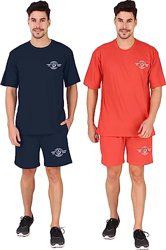 Image of London Hills Shorts Pant for Men Cotton Blend with Side Pockets | Shorts for Men | Half Pant for Man | Shorts' for Mens Stylish | Gym Short's for Man Workout | Boxer Shor'ts for Man's | Green, Navy