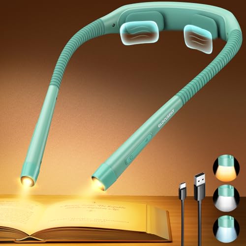 Image of Glocusent Neck Light with Timer, 100 Hours Book Light for Bedtime Reading