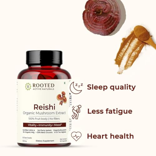 Image of Rooted Active's Adaptogen Power Duo | Reishi & Cordyceps Mushroom Capsules | Whole Mushroom Powder | Vegan, Non-GMO, Gluten-Free | No Fillers | 60+60 Capsules