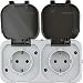 Produktbild REV 0510225777 AquaTop, Doppelsteckdose-Feuchtraumsteckdose, IP44, einpolig, Aufputz, grau