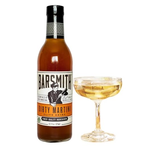 Barsmith Bar Essentials Dirty Martini Mix with Freshly Pressed Olives, Rich and Salty Flavor, 12.7-oz. Bottle, Pack of 1