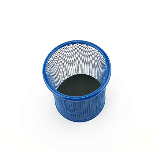 LEVIATAN Blue Metal Pencil Holder | Round Mesh Pen Pot - Image 2