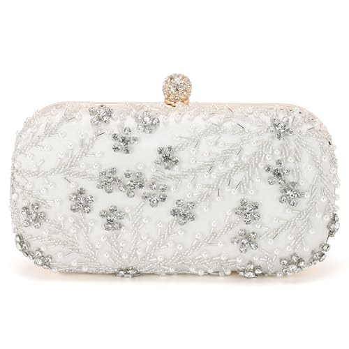 Image of DTGN Evening Bags Clutch Purses for Women Formal, Bridal Purses Rhinestone Handbags Shoulder Bag with Chain Sparkly