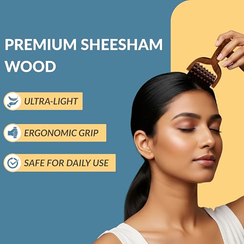 Image of Recovr Balayantra for Hair Growth | Manual Head Massager Balyantra & T-Roller for Hair Growth, Stress Relief & Relaxation | Portable Bal Yantra Wooden Hair Scalp Roller or Stimulator for Improved Circulation & Everyday Head Massage