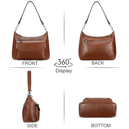 YALUXE Women’s Real Cowhide Leather Shoulder Bag Trendy Handbag Purse4