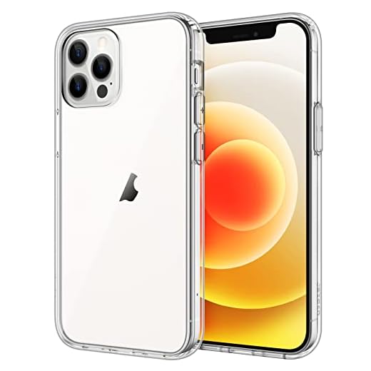 JETech Skal Kompatibelt med iPhone 12/12 Pro 6,1 Tums, Stötsäkert Stötfångarhölje, Anti-Rep-Klar Baksida (HD klar)