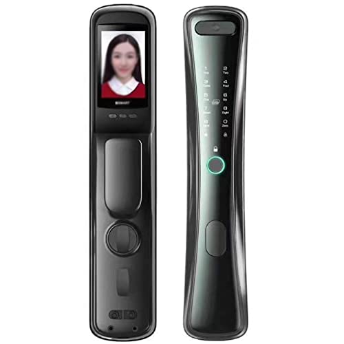 Cerradura de puerta inteligente con cámara, cerradura biométrica de huellas dactilares, cerradura de contraseña de seguridad, tarjeta IC, cerradura electrónica con cilindro de bloqueo (tamaño: 30 x