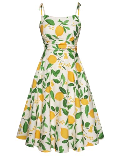 Image of Belle Poque Women's Spaghetti Strap Midi Vintage Tea Party Dress | Belle Poque Women's Spaghetti Strap Midi Vintage Tea Party Dress,A-line,Cocktail Dress,Graduation Homecoming Dress
