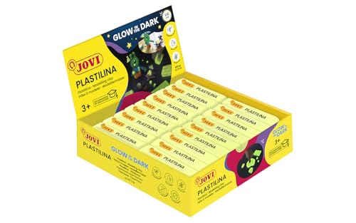 Jovi - Plastilina Que Brilla en la Oscuridad - Estuche con 18 Pastillas de 50 Gramos,...