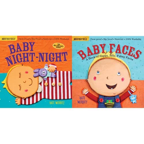 Indestructibles: Baby Faces + Baby Night-Night: Chew Proof - Rip Proof - Nontoxic - 100% Washable (Book for Babies, Newborn Books, Safe to Chew) (Set of 2 Books) Product Bundle