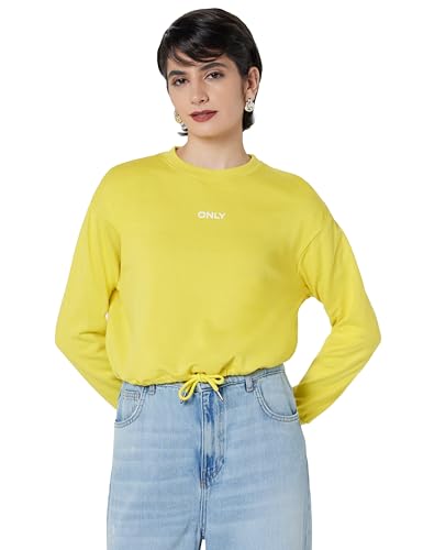 Image of ONLY Women's Cotton Hooded Neck Sweatshirt