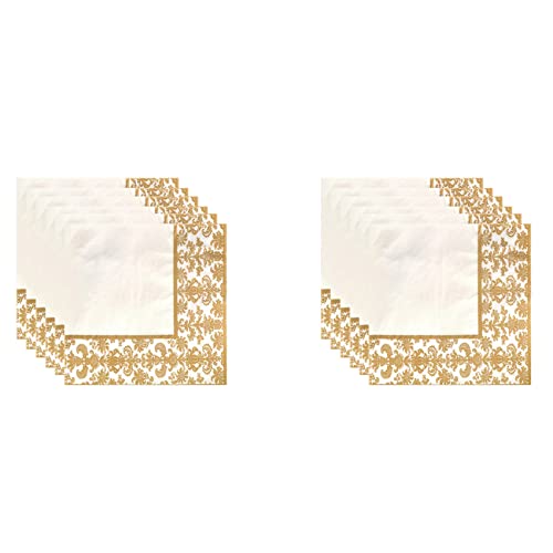 Iyalezirk Servilletas Desechables de Papel de Seda con Estampado Dorado de 200 Piezas para Restaurante Y Hotel (Dorado +)