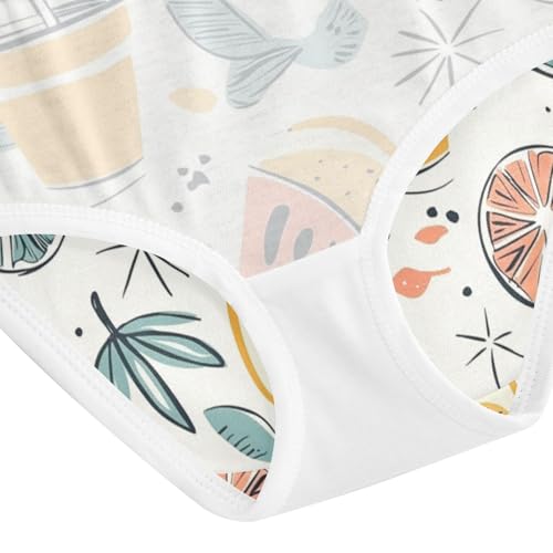 ZZKKO Summer Fun Fruit Juice Girls Underwear Toddler Panties for Girls Comfort Brief Size 2-8T4