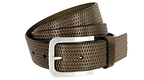LeJon Diamond Patterned Genuine Italian Saddle Leather Casual Belt 1-3/8" (35mm) Wide2