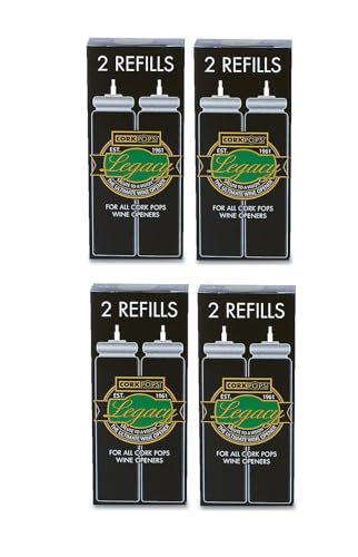 Cork Pops Wine Bottle Opener Refill Cartridges - Eco-Friendly Low-Pressure, Fits All Cork Pops Models, Opens 60-80 Bottles per Cartridge 4 Boxes