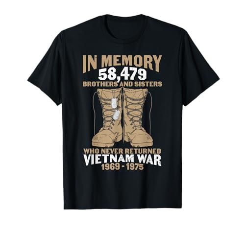 Vietnam War Combat Boots Dog Tag Veteran T-Shirt