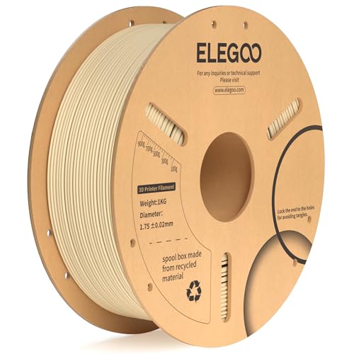 Image of ELEGOO PLA Plus Filament 1.75mm Beige 1KG, PLA+ Tougher and Stronger 3D Printer Filament Dimensional Accuracy + /- 0.02mm, 1kg Spool(2.2lbs) Fits for Most FDM 3D Printers