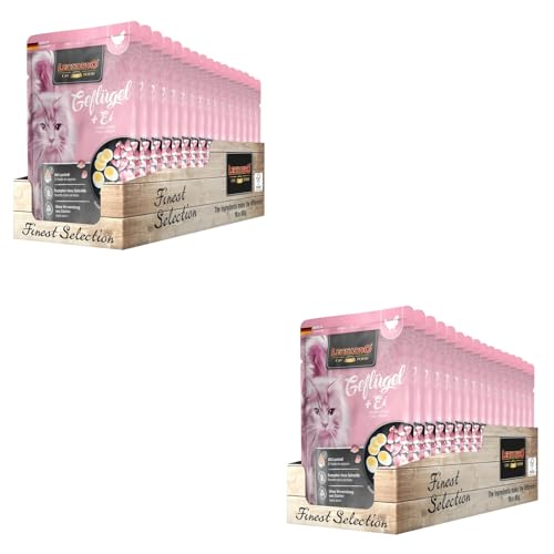 Leonardo Finest Selection Geflügel & Ei | Doppelpack | 2 x 16 x 85 g | Nassfutter für ausgewachsene Katzen | In praktischen Einzelportionen | Mit...