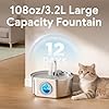 Cat Water Fountain Stainless Steel: 108oz/3.2L Cat Fountain for Drinking - Pet Water Fountain Inside - Automatic Dog Watering Dispenser Bowl - Pet Feeding & Watering Supplies - Water Level Window #4