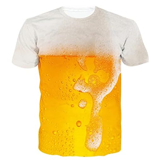 ALISISTER Unisex 3D rolig tryckt t-shirt herr sommar grafisk kortärmad t-shirt toppar, Öl 1, L