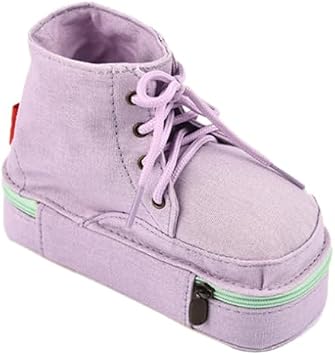 ISOLAY Funny Shoe Shape Big Capacity Pencil Case Cute Pen Bag Pouch Holder Box for Office Portable for Women Purple