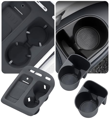 Image of 1st & 2nd Row Cup Holder Insert & Wireless Charging Protective Mat for Hyundai Palisade 2026, Center Console Interior Accessories Cup Holder & Wireless Charger Cover Pad for 2026 Palisade,Black