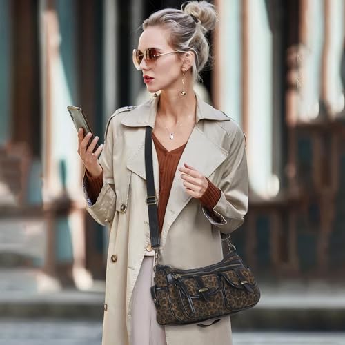 Image of Angel Kiss Hobo Purses for Women Crossbody Shoulder Bag Ladies Multi Pocket Handbags with Adjustable Shoulder Strap | Soft Vegan Leather