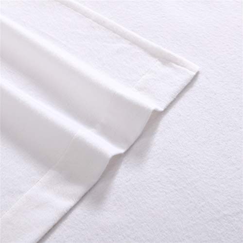 Image of Laura Ashley - Flannel Sheets King Size, Anti-Pilling & Wrinkle Resistant Cotton, Touchably Soft for All-Season Comfort - Bed Sheets with Matching Pillowcases & Fitted Sheet (True White)