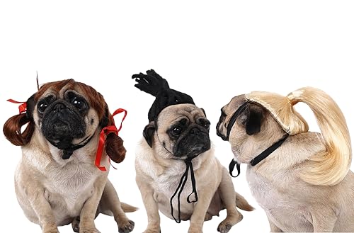 Peluca Curly Divertida para Perros con Banda Ajustable miniatura 2