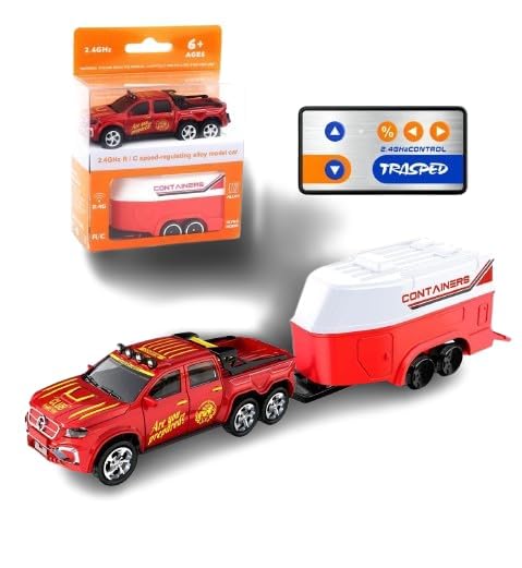 Image of Mini Alloy Off-Road RC Car for Kids 6+ 1:64 Scale Remote Control Car Toys Strip Lights, 2.4Ghz, USB Rechargeable (Red)