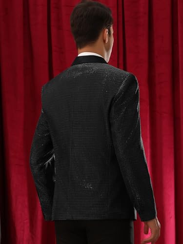 Lars Amadeus Metallic Tuxedo for Men's Shawl Lapel Wedding Dinner Prom Shiny Blazer3