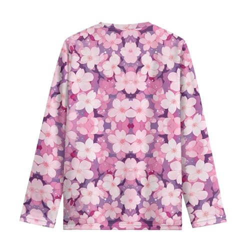 Image of Girls Cartoon Print Long Sleeve Graphic Tee Casual Crew Neck T-Shirts for 3-16 Years Little Girls
