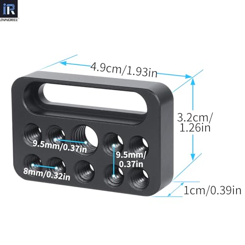 Image of INNOREL CP03 2 Pieces Mini Multi-Functional Cheese Plate with 1 /4 inch & 3 /8 inch Threads,Porous Connection Quick Installation Board Used for Installing Cheese Board Camera Cage on Guide Rail Block