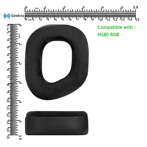 Image of Geekria Comfort Hybrid Velour Replacement Ear Pads for Corsair HS80 Max / HS80 USB Wired / HS80 RGB Wireless Gaming Headphones Ear Cushions, Repair Parts (Black)