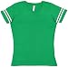 LAT Apparel Ladies Football Jersey V-Neck Tee [X Large] Vintage Green / White Short SleeveT-Shirt
