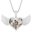 0479 Wing silver heart pendant&rope chain]
