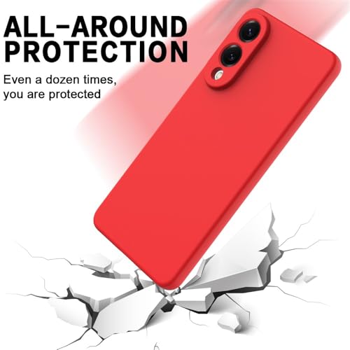 Image of Back Cover for Samsung Galaxy S25 Edge 5G | Full Camera Protection | Premium Liquid Silicon Case | Flexible Bumper Case for Samsung Galaxy S25 Edge 5G (Red)