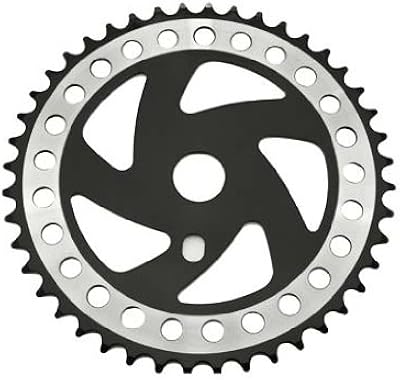 Lowrider Sprocket Cw358 44t 1/2 X 1/8 Chrome/Black. for Bicycles, Bikes, Beach Cruiser, Strech Bikes, limos, Chopper Cruiser