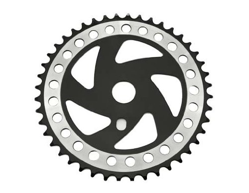 Lowrider Sprocket Cw358 44T 1/2 X 1/8 Chrome/Black. For Bicycles, Bikes, Beach Cruiser, Strech Bikes, Limos, Chopper Cruiser #TOP10