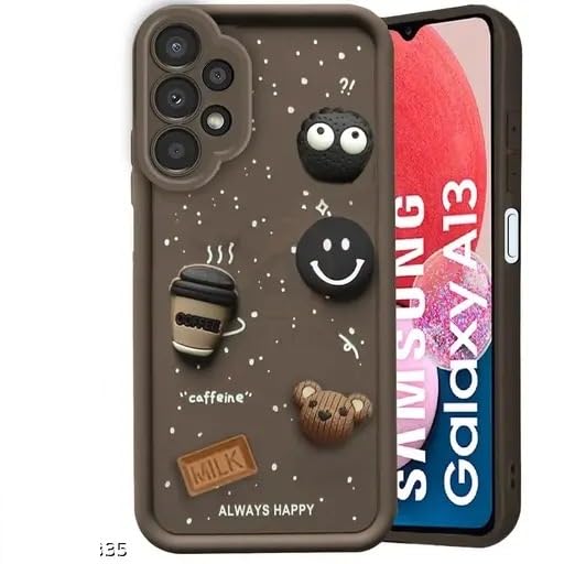 Image of Compatible for Samsung Galaxy A23 5G Cute Fun 3D Ball Cartoon Coffee Liquid Silicone Soft Case Phone Case Back Cover for Samsung Galaxy A23 5G (Brown)