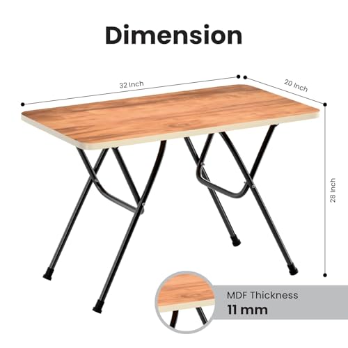 Image of Multipurpose Foldable & Portable Study Table, Computer Desk, Foldable for Office Work, Laptop Desk, 2 Seater Dining Table for Home and Office (W Wood)