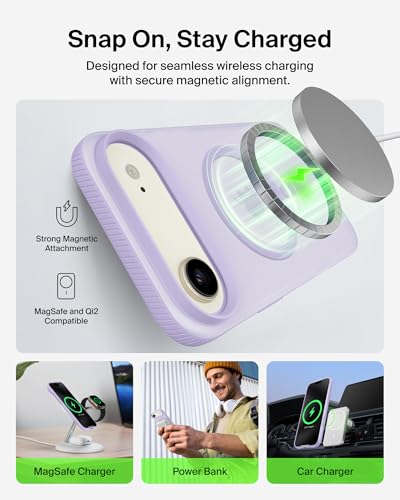 Image of Belkin Case for iPhone Air MagSafe Compatible - SheerForce Magnetic Phone Cover - Slim, Shockproof, Anti-Yellowing, Drop Protection - Lavender