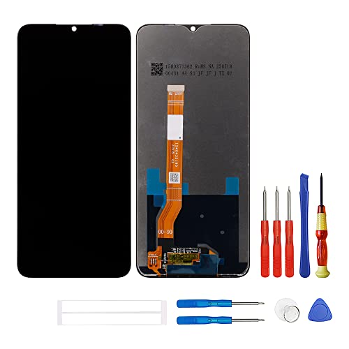 swark Pantalla LCD compatible con Realme Narzo 50A Prime & Realme C35 (negro sin marco) Pantalla táctil Digitizer ensamblado cristal + herramientas